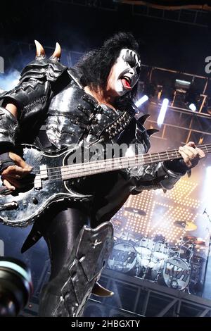 Gene Simmons of Kiss performs in aid of the charity Help for Heroes at The HMV Forum in Kentish Town, London. Stock Photo