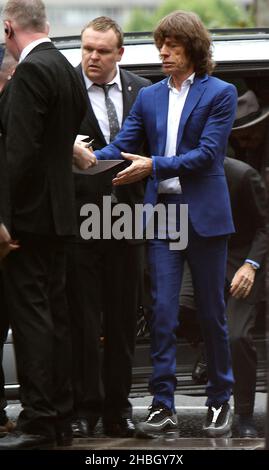 Mick Jagger arrives at the Rolling Stones: 50 photographic exhibition at Somerset House, London. Stock Photo