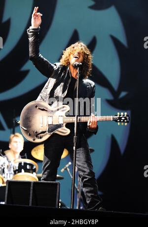 Chris Cornell of Soundgarden performs at Hard Rock Calling in Hyde Park, London Stock Photo