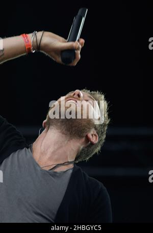 Charles Kelley of Lady Antebellum performs on stage at Hard Rock Calling Day 2 at Hyde Park,Saturday on July 14,2012. Stock Photo