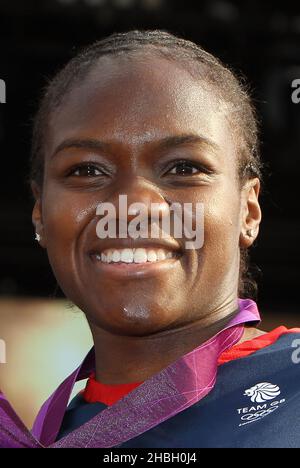 Nicola Adams Women's Olympic Gold Medalist at the BT London Live celebrating the Olympic Games, Hyde Park in Central London. Stock Photo