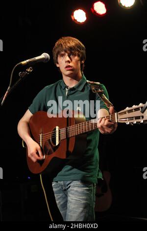 Jake Bugg performs live as part of radio stationÃŠXFM's Legends Series, in aid of War Child, at Dingwalls, London. Stock Photo