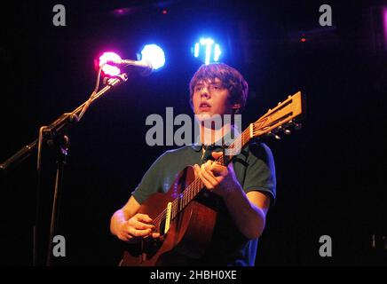 Jake Bugg performs live as part of radio stationÃŠXFM's Legends Series, in aid of War Child, at Dingwalls, London. Stock Photo