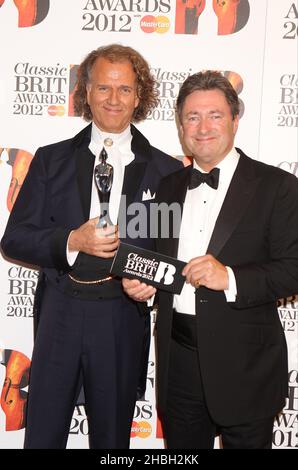 Andre Rieu and Alan Titchmarsh at the 2012 Classic Brit Awards at the Royal Albert Hall Stock Photo