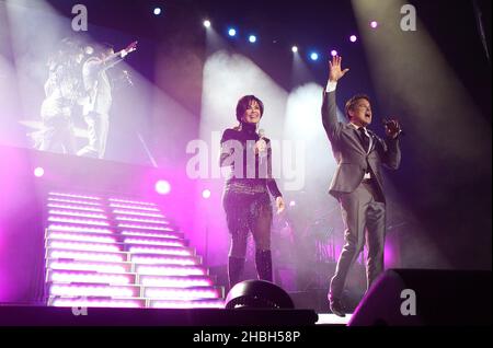 Marie Osmond and Donny Osmond perform live at the 02 Arena in London. Stock Photo