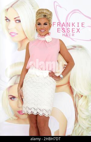 Frankie Essex launches Hair Extensions at the Worx Studio in Parsons Green, London. Stock Photo