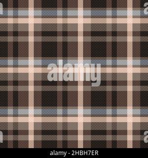 Tartan Scottish seamless pattern in muted brown, beige and grey colors, texture for flannel shirt, plaid, tablecloths, clothes, blankets and other tex Stock Vector