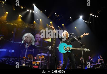 Barry Gibb in concert at the o2 Arena, London. Stock Photo