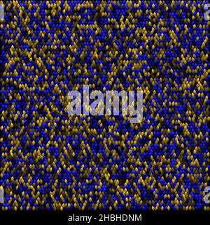 Pixelated point background based on primary colors and their combinations. Chaotically located pattern elements. Stock Vector