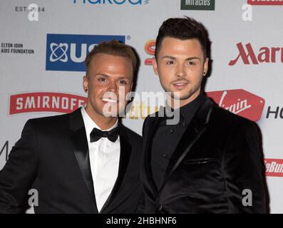 Jaymi Hensley of Union J attending the Attitude Awards at the Banqueting Hall in Whitehall,Central London. Stock Photo