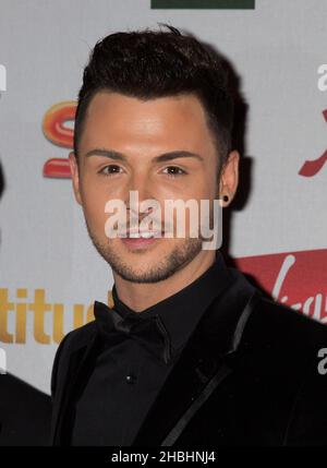 Jaymi Hensley of Union J attending the Attitude Awards at the Banqueting Hall in Whitehall, Central London. Stock Photo