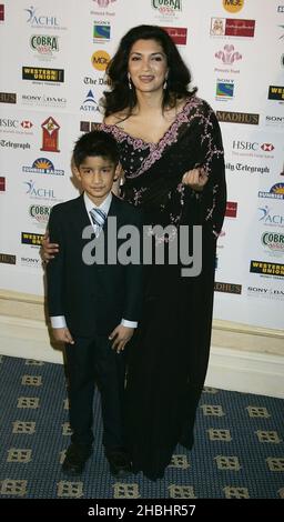 Faria Alam with Nikhil Rawal (Sunrise Radio Young Sports Personality of the Year) arrives at the Sony Entertainment Television Asian Sports Personality Of The Year Awards at the London Hilton. Stock Photo