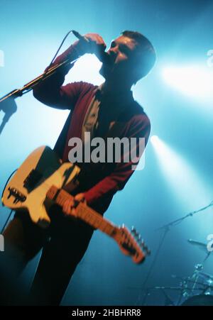 Sam Preston of Brighton indie-pop quartet The Ordinary Boys performs on stage at as part of the Shockwaves NME Awards Show at The Astoria in London. Stock Photo