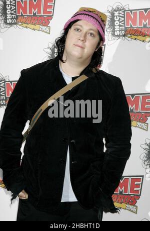 Antony Hegarty of Antony and the Johnsons arrives at the Shockwaves NME Awards 2006, at the Hammersmith Palais in London. Stock Photo