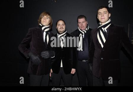 The Hives photographed at the NME Carling awards at PoNaNa in London. 3/4 length . Stock Photo