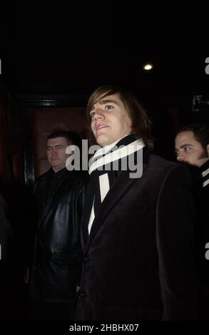 Pele from the Hives photographed at the NME Carling awards at PoNaNa in London. 3/4 length . Stock Photo