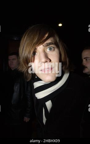 Pele from the Hives photographed at the NME Carling awards at PoNaNa in London. 3/4 length . Stock Photo