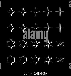 vector retro futuristic design elements star. Retro graphics set , 80s design trends and vintage geometric element illustration. Stock Vector