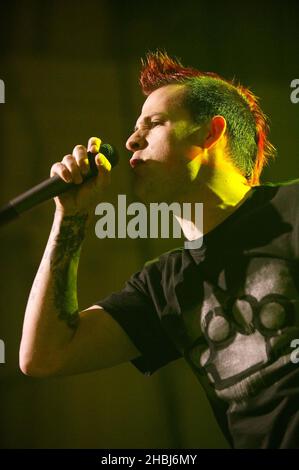 Good Charlotte perform live in concert at the Brixton Academy in London.  Joel Madden; (vocalist) Stock Photo