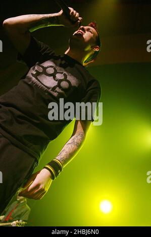 Good Charlotte perform live in concert at the Brixton Academy in London.  Joel Madden; (vocalist) Stock Photo