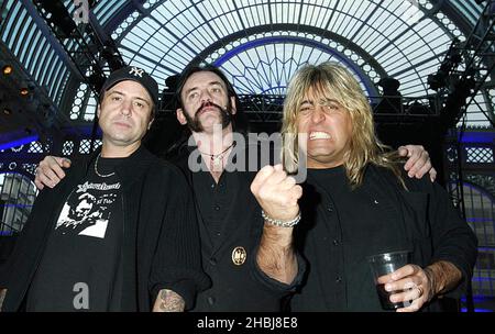 Motorhead photocall for One Save London at the Royal Opera House in Covent Garden London. Stock Photo