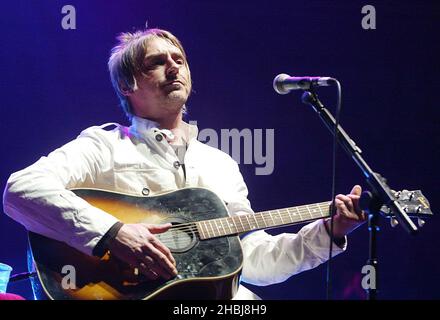 Paul Weller supports The Stereophonics and performs live on stage during the second concert in the 'Teenage Cancer Trust: The Who & Friends Live At The Royal Albert Hall in London. Stock Photo