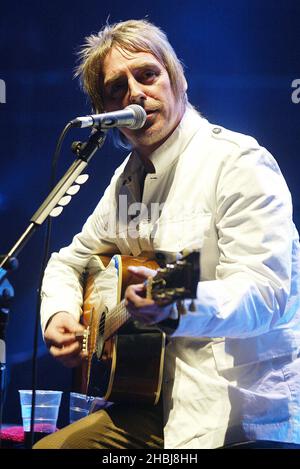 Paul Weller supports The Stereophonics and performs live on stage during the second concert in the 'Teenage Cancer Trust: The Who & Friends Live At The Royal Albert Hall in London. Stock Photo