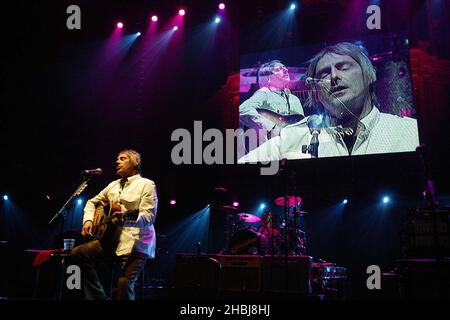 Paul Weller supports The Stereophonics and performs live on stage during the second concert in the 'Teenage Cancer Trust: The Who & Friends Live At The Royal Albert Hall in London. Stock Photo