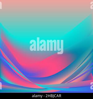 Abstract blur fluid shapes waves pattern, blurry wavy trendy background. Retro gradient texture graphic design vector template. Copy space poster layo Stock Vector