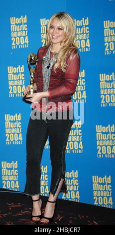 Hilary Duff at the 2004 World Music Awards in Las Vegas, USA. Stock Photo