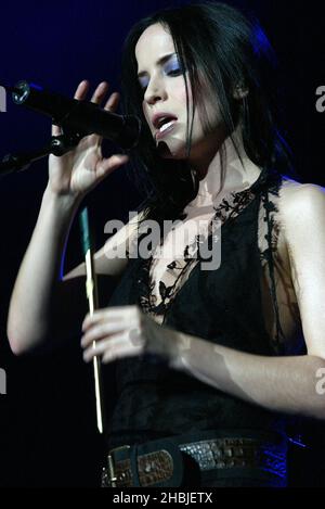 Andrea of the Corrs performs on stage at Wembley Arena on November 8, 2004 in London. The concert promotes this year's new album 'Borrowed Heaven', Stock Photo