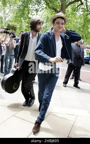 Pete Doherty arrives at the Ivor Novello Awards at the Grosvenor House Hotel in London. Stock Photo