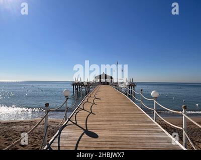 The beach of the Ramada Resort Hotel, Antalya, Turkey Stock Photo