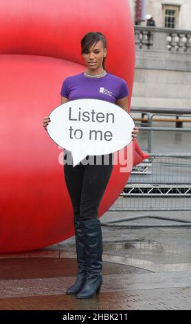 Javine Hylton raising awareness for disabled children at the Children's Society photocall, London. Stock Photo