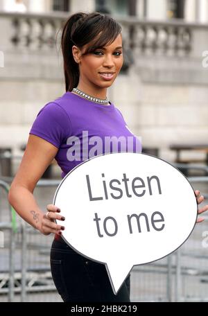 Javine Hylton raising awareness for disabled children at the Children's Society photocall, London. Stock Photo