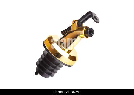 Bar liquor or for oil bottle pourer isolated over the white background. With clipping path Stock Photo