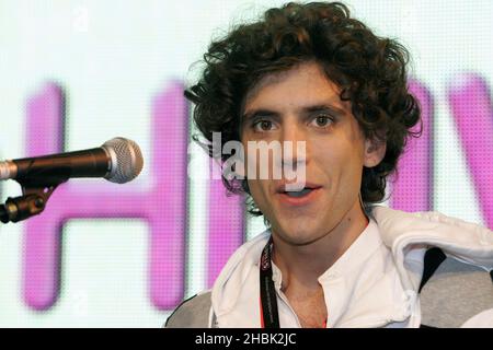 Mika performs an instore gig at HMV on Oxford Street in London on February 5, 2007.  Entertainment Stock Photo