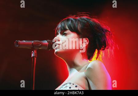 Lily Allen performs at Somerset House in London. Stock Photo