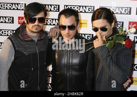 Jared Leto (right) and his band 30 Seconds to Mars arrive at the ...