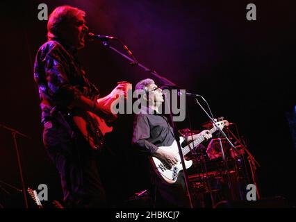 Rick Fenn, Graham Gouldman, Mike Stevens and Mick Wilson of 10cc perform during 10cc's One Off Gig at Indigo 02, London. Stock Photo