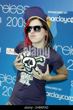 Lady Sovereign poses in the Press Room at the Wireless Festival Day 2 in Hyde Park, London Stock Photo