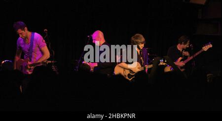 7 Worlds Collide featuring Neil Finn, Ed O'Brien and Phil Selway of Radiohead and Glenn Kotche and John Stirratt of Wilco perform live on stage at Dingwalls in Camden, London. Stock Photo