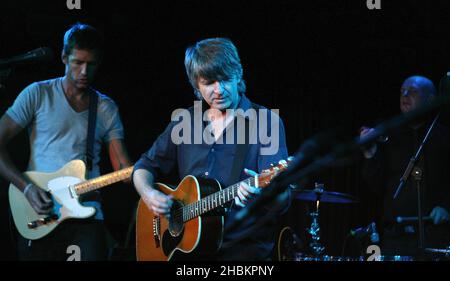 7 Worlds Collide featuring Neil Finn, Ed O'Brien and Phil Selway of Radiohead and Glenn Kotche and John Stirratt of Wilco perform live on stage at Dingwalls in Camden, London. Stock Photo