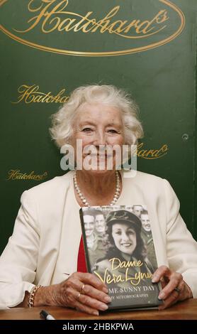 Dame Vera Lynn signs copies of her new autobiography, 'Some Sunny Day', Hatchards, Piccadilly, London. Stock Photo