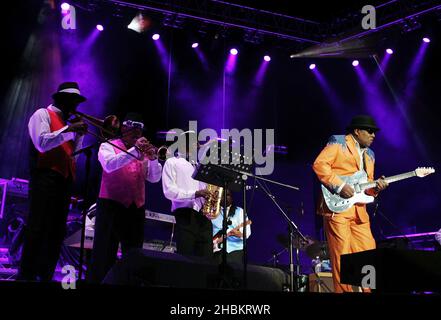 Tito Jackson performs on stage at Wembley Arena, London. Stock Photo