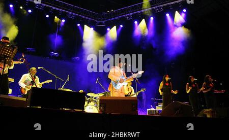 Tito Jackson performs on stage at Wembley Arena, London. Stock Photo