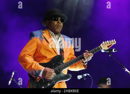 Tito Jackson performs on stage at Wembley Arena, London. Stock Photo