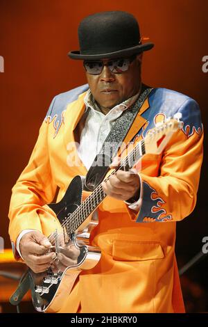 Tito Jackson performs on stage at Wembley Arena, London. Stock Photo