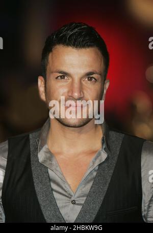 Peter Andre arrives at the 'A Christmas Carol' premiere in Leicester Square, London. Stock Photo