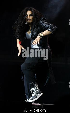 Janet Jackson performing during Capital FM's Jingle Bell Ball at the O2 Arena in London. Stock Photo